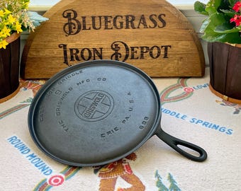 Plancha de hierro fundido Griswold n.° 9 con logotipo grande