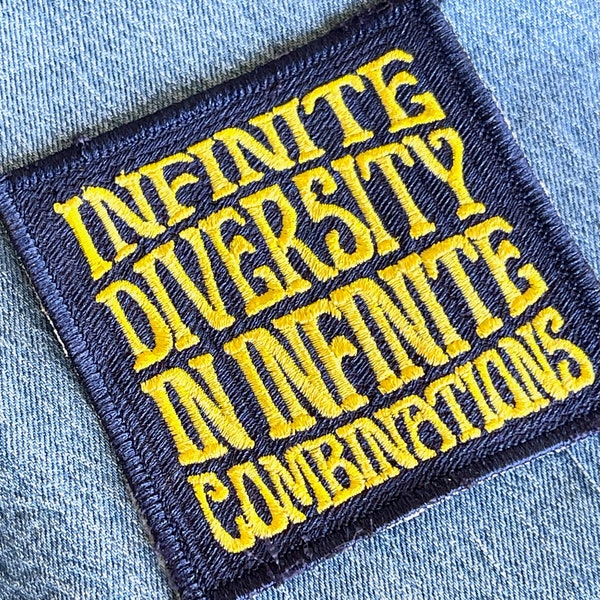 Patch IDIC inspiré du voyage spatial - Broderie à la machine de 3,5 x 3,5 pouces pour vestes, gilets, sacs à dos, etc.