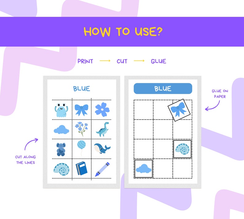 Color Sorting Game Included 7 Colors and 14 Pages, Color Matching ...