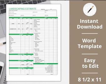 Landscaping Estimate︱ Invoice ︱Landscape ︱