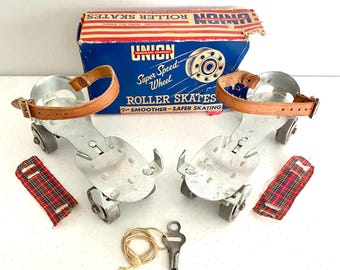 1960’s Union Hardware Company #5 Roller Skates & Skate Key w/ Box