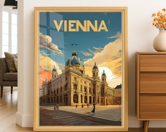 Affiche de Voyage Architecturale de Vienne au Style Vintage