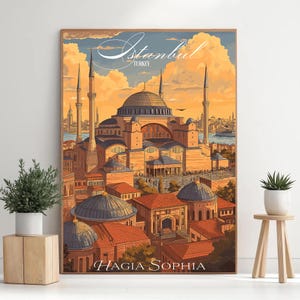 Hagia Sophia Istanbul Wall Art - Digital Download Travel Poster - Turkish Architecture Printable Art
