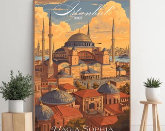 Póster Digital de Hagia Sophia Estambul - Decoración de Arquitectura Turca - Descarga Instantánea