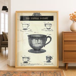 Arte de Patente Vintage de Café - Ilustración Retro para Amantes del Café y Decoración de Cafeterías