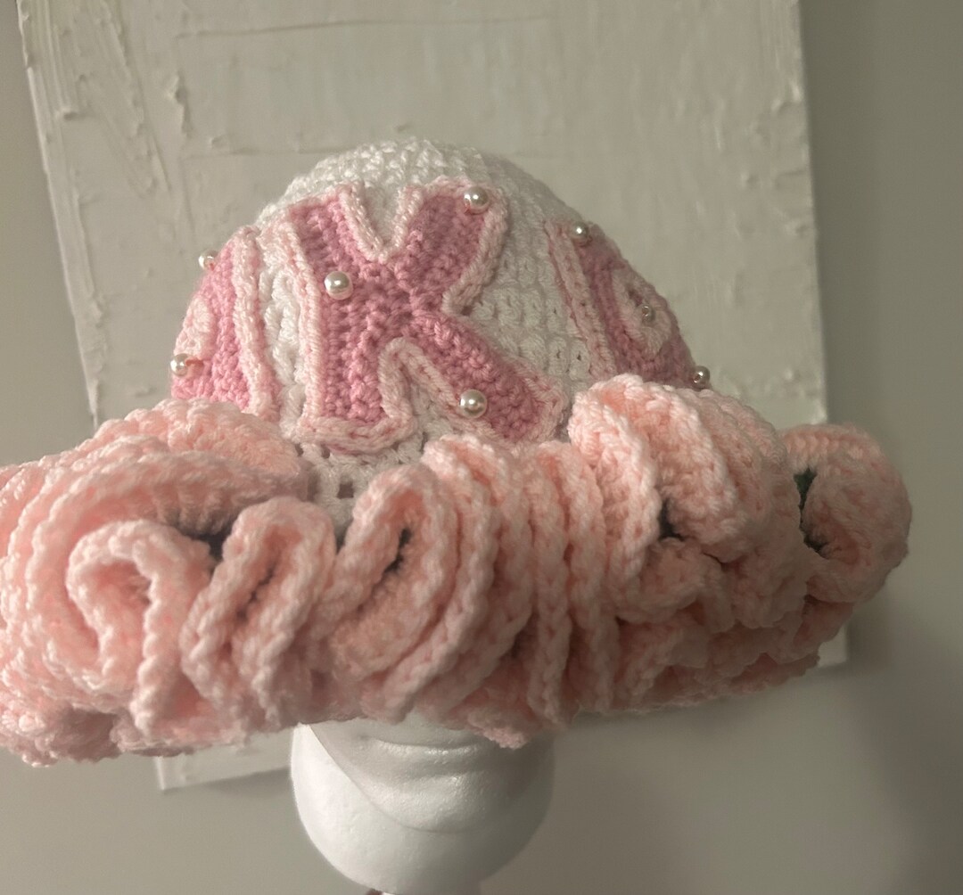 Alpha Kappa Alpha Crochet extreme Ruffle Hat. - Etsy