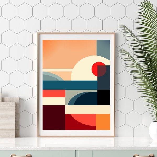 Abstract printable Instant download, Colorful vibrant modern digital  decor wall art prints poster - minimalist artwork room decor aesthetic
