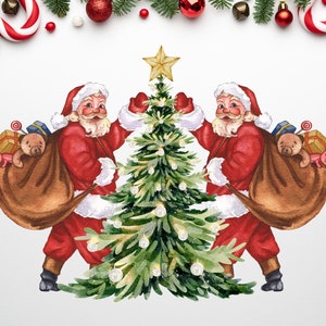 90&#39;s style Vintage Christmas png, Vintage Santa Claus png, Retro Christmas tree, Merry Christmas sublimation, Cute png, Christmas shirt png