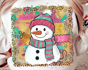 Preppy Christmas Snowman Png, Glitter Brushstroke Png, Christmas Movies Png, Merry Christmas Png, Winter snowman png, Digital Download