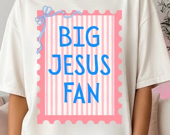 Abanico de Jesús grande a rayas PNG, Cristiano preppy PNG, Diseño de camiseta de Jesús, Diseño de sublimación inspirador de fe en Dios coqueta, Descarga digital