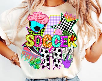 Preppy Soccer Mom png, voetbal png, Soccer Mama png, wedstrijddag png, geruit voetbal png, voetbal png Girly, coquette voetbalshirt, teamgeest, teamgeest