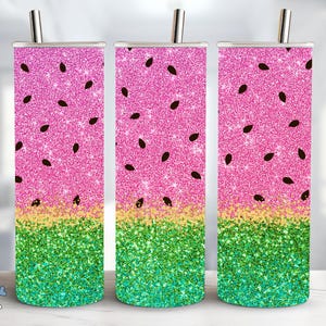 Sparkly Watermelon 20oz Tumbler Wrap, Watermelon Sublimation Design, Summer vibes PNG, Digital Download, Multiple Colors Fruit Tumbler