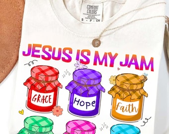 Jesus is My Jam PNG, Funny Christian Sublimation Design, Religious Shirt Clipart for kids and adults Gift Digital Download File, Faith Png
