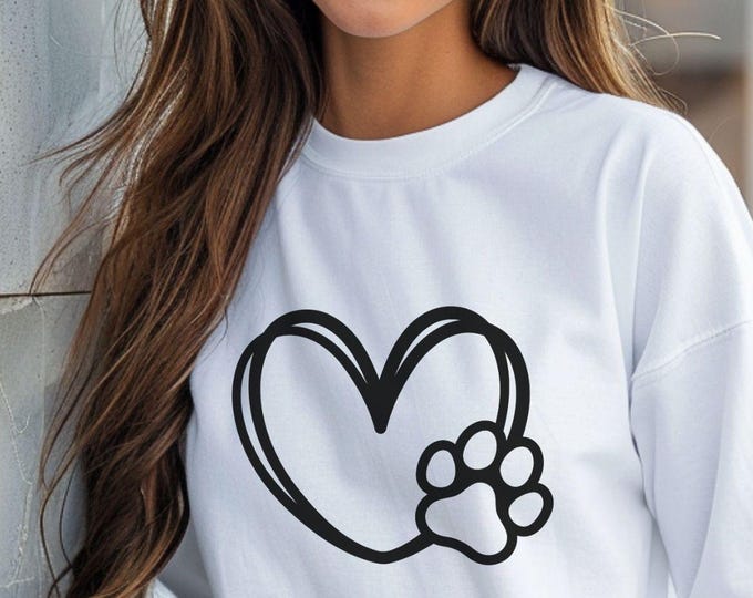 Minimalist Heart & Paw Print, Pet lover shirt, dog mom shirt, cat lover tee, minimalist design, animal rescue shirt, pet adoption gift