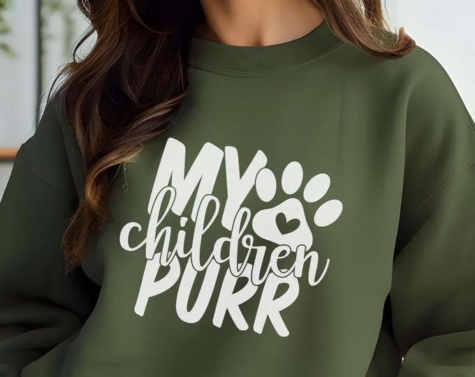 My Children Purr, cute shirt, cat parent gift, cat rescue supporter, cat dad shirt, cat mom shirt, animal rescue shirt, pet adoption gift