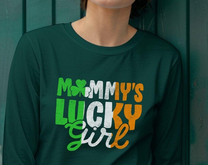 Mommy's Lucky Girl, St. Patrick’s Day, Irish girl’s shirt, St. Paddy’s Day, kids clothing, shamrock shirt, toddler outfit, lucky charm shirt