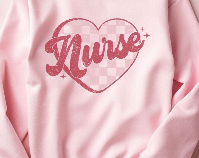 Nurse Heart, nurse shirt, nurse design, retro apparel, nurse gift, nursing profession shirt, healthcare worker shirt, cute nurse apparel