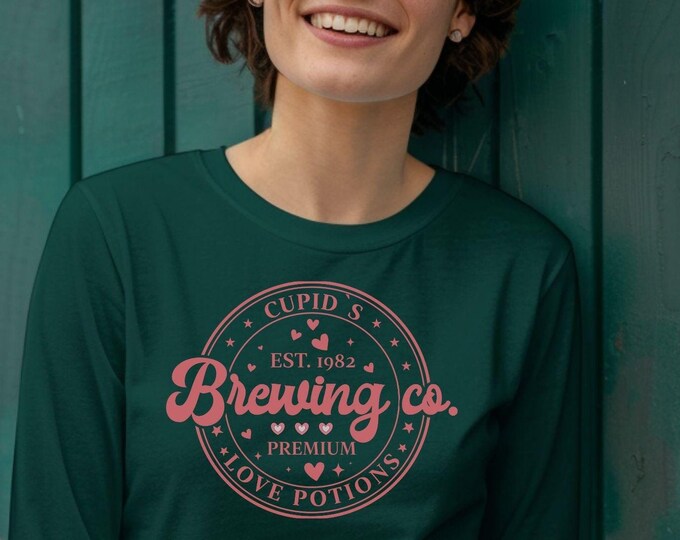 Cupid's Brewing Co., Valentine’s Day shirt, romantic graphic tee, retro Valentine’s Day shirt, Valentine’s Day outfit, cozy shirt,