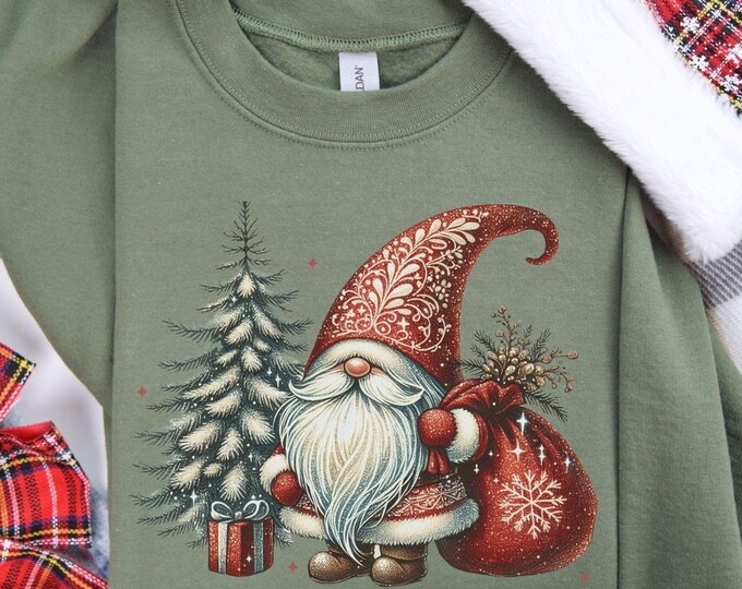 Tis the Season, Christmas sweatshirt, holiday apparel, cozy sweater, gnome clothing, Christmas gift, seasonal apparel, unique sweatshirt