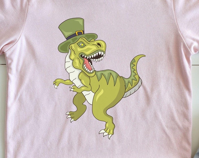 St. Patrick’s Day Dinosaur, leprechaun shirt, Irish toddler tee, kid outfit, funny shirt, lucky tee, dinosaur apparel, St. Patrick’s Day