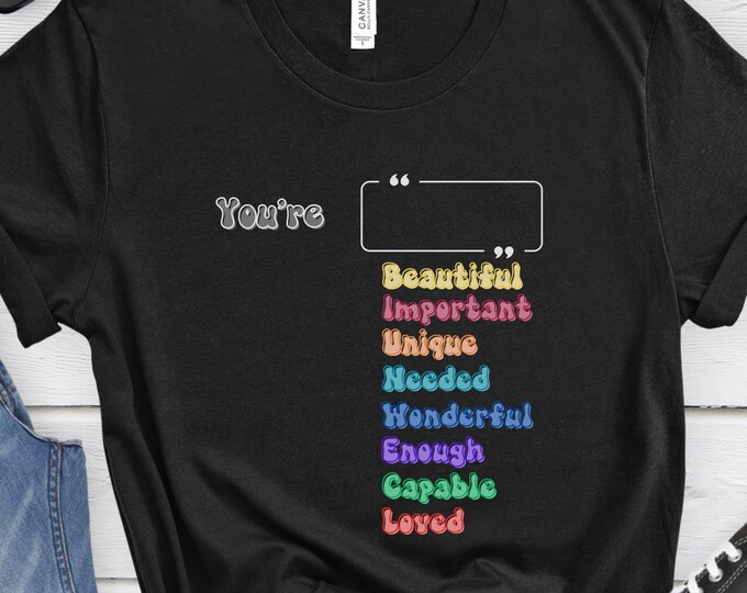 You are enough, Mental Health Shirt, Motivational Shirt, Counselor Shirt, Social Worker Clothing, You Matter Outfit, Kindness Shirt