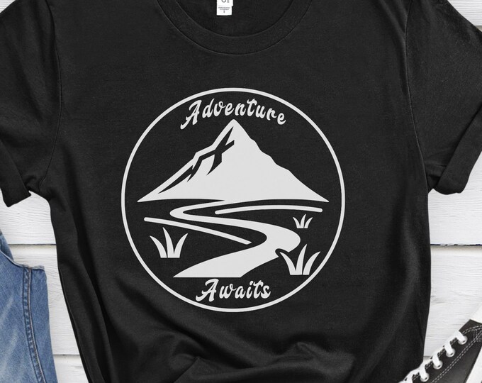Adventure Awaits, Adventure Shirt, Camping Shirt, Hiking shirt, Mountain Shirt, Travel Lover Shirt, Retro Shirt, Camping Tee, Graphic Tee