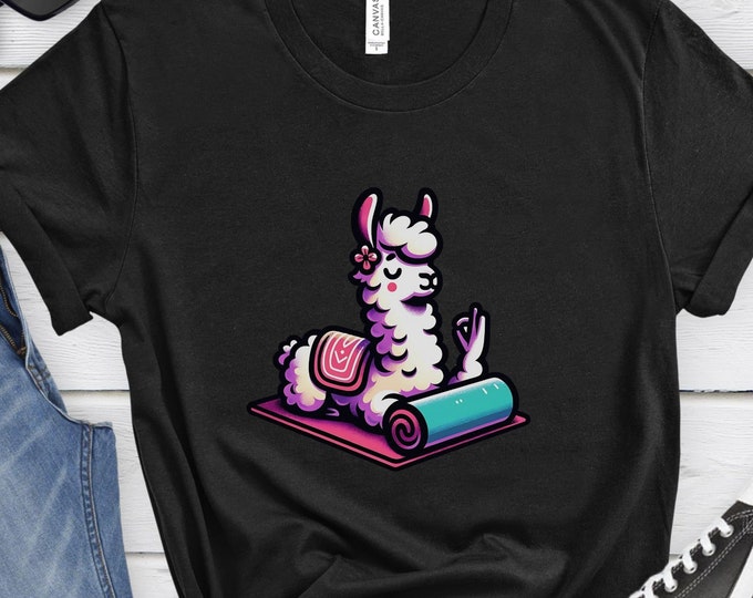 Yoga Llama, Llama Yoga Shirt, Llama T Shirt, Funny Shirt, Llama Lover Gift, Animal Graphic Tees, Funny Llama T-Shirt, Funny Graphic Shirt