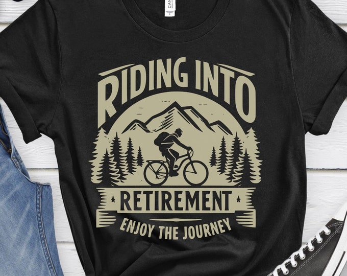 Riding Into Retirement, Retirement Gift, Retro Shirt, Summer Retirement, Summer Shirt, Retirement Shirt, Celebration, Biking Shirt