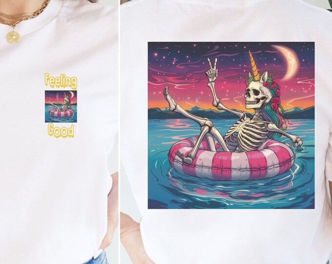 Feeling Good Skeleton Shirt, Funny Shirt, Groovy Shirt. Skeleton Shirt, Spooky Shirt, Vintage Shirt, Novelty Shirt, Graphic Tee, Chill Shirt