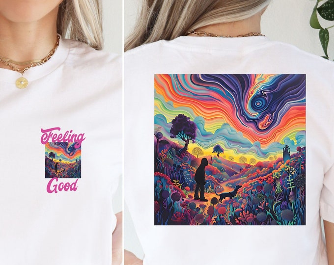 Psychedelic Landscape, Pet Shirt, Dog Lover Shirt, animal enthusiast, Pet owner gift, Psychedelic Shirts, Groovy shirts, Graphic Tee