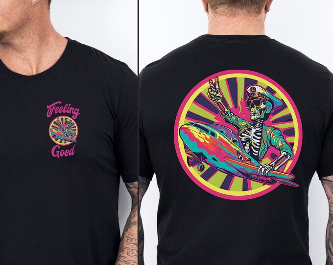 Psychedelic Airplane, Cool Graphic Shirt, Vintage Shirt, Graphic Tee, Funny Shirt, Funny Spooky Shirt, Feel good Shirt, Brighten Your Day