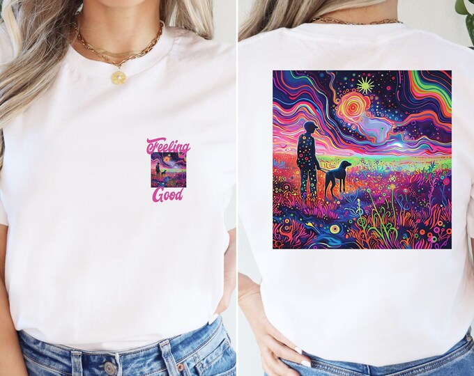 Psychedelic Sky, Vintage Shirt, Dog shirt, Pet Lover Gift, Retro Shirt, Wanderlust Shirt, Outdoor Shirt, Graphic Tee, Psychedelic Shirt