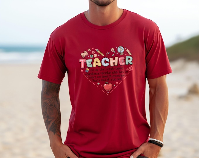 Teacher Heart, educator graphic tee, teacher pride shirt, teacher appreciation, back to school, elementary teacher, kindergarten teacher