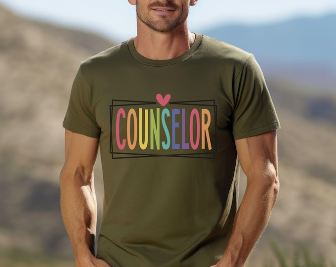 Rainbow Counselor, counselor shirt, school counselor, back to school, mental wellness, counselor shirt, therapy apparel, mental health