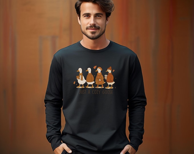Fall Cozy Goose, Goose tee, fall shirt, Thanksgiving outfit, cute goose shirt, autumn humor shirt, pumpkin patch outfit, rustic fall shirt