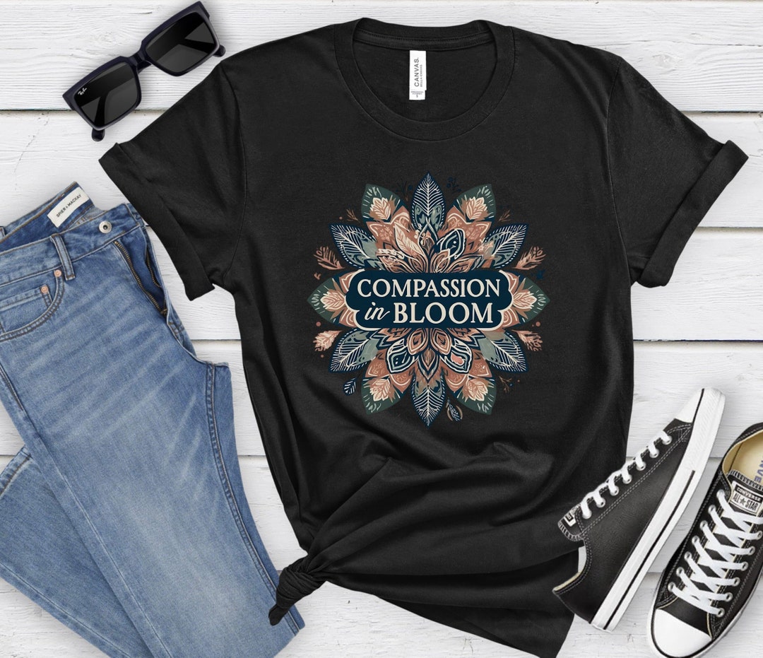 Compassion Bloom Postcard Compassion in Bloom Shirt, Social Worker Gift, Boho Floral Design - Etsy