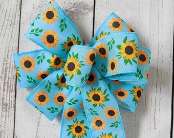 Blue Sunflower Wreath Bow Decorative Bows Lantern Bow Wedding Bows Gift