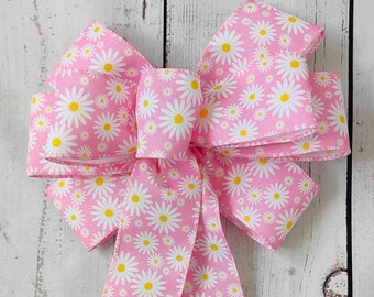 Daisy Flower Pink Wreath Bow Decorative Bows Lantern Bow Floral Bows Gift