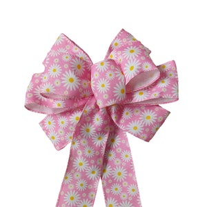 Daisy Flower Pink Wreath Bow Decorative Bows Lantern Bow Floral Bows Gift