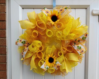Sunflower Wreath, Sunflower Decor front door, Summer Wreath, Summer wreath,Farmhouse Decor