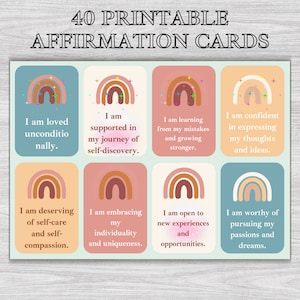 40 Affirmatiekaarten, Positieve quote-flashkaarten, Motiverende affirmaties, Eigenwaarde, Vertrouwen, Persoonlijke groei, Geestelijke gezondheid