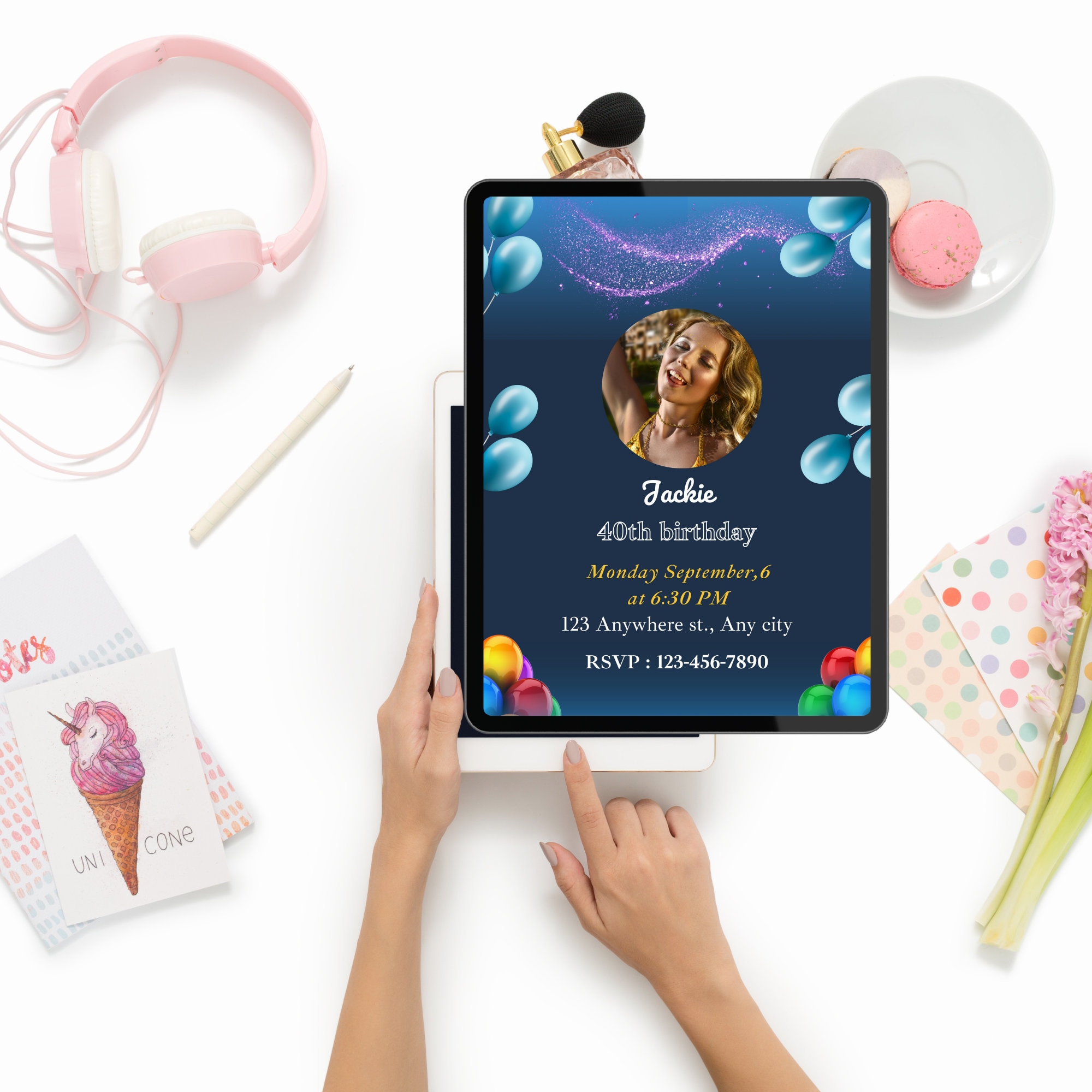 Digital Birthday Invitation | Template | Modern Design | Electronic ...