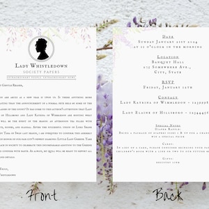 Bridgerton-Inspired Baby Shower Invites, Lady Whistledown's Society Papers, Customizable Digital File (5 x 7)