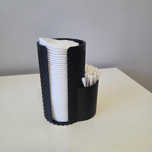 Modern 2-in-1 Bathroom Organizer | Cotton Pad and Q-Tip Holder | 3D Printed Bathroom Accessory