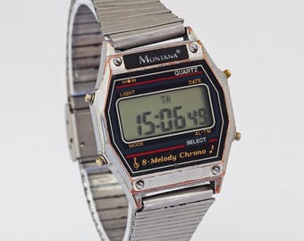 Montana 7 melody alarm AUTHENTIC vintage USA quartz retro wristwatch PAM 352