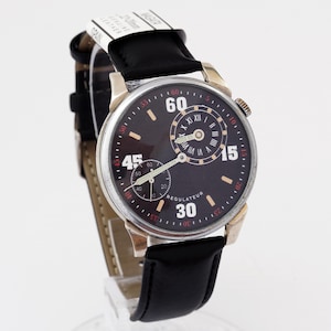 MOLNIJA Regulateur 3602 marriage mechanical USSR Soviet wristwatch black dial