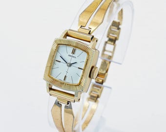 Vintage SEIKO Daini lightning Logo mechanical womens gold plated watch 11-3010