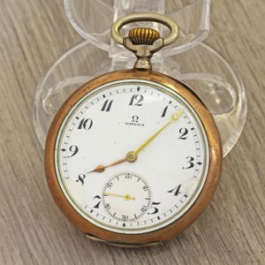 RARE 1910&#39;s OMEGA 19&quot; LOBNN Swiss made solid silver 800 pocket watch many medals