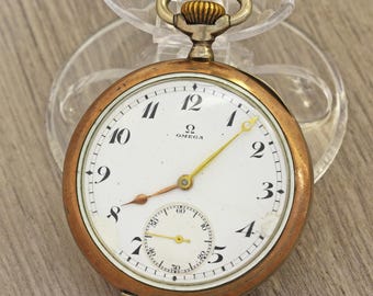 Rare 1910s Omega Pocket Watch: 800 Silver, Enamel Dial