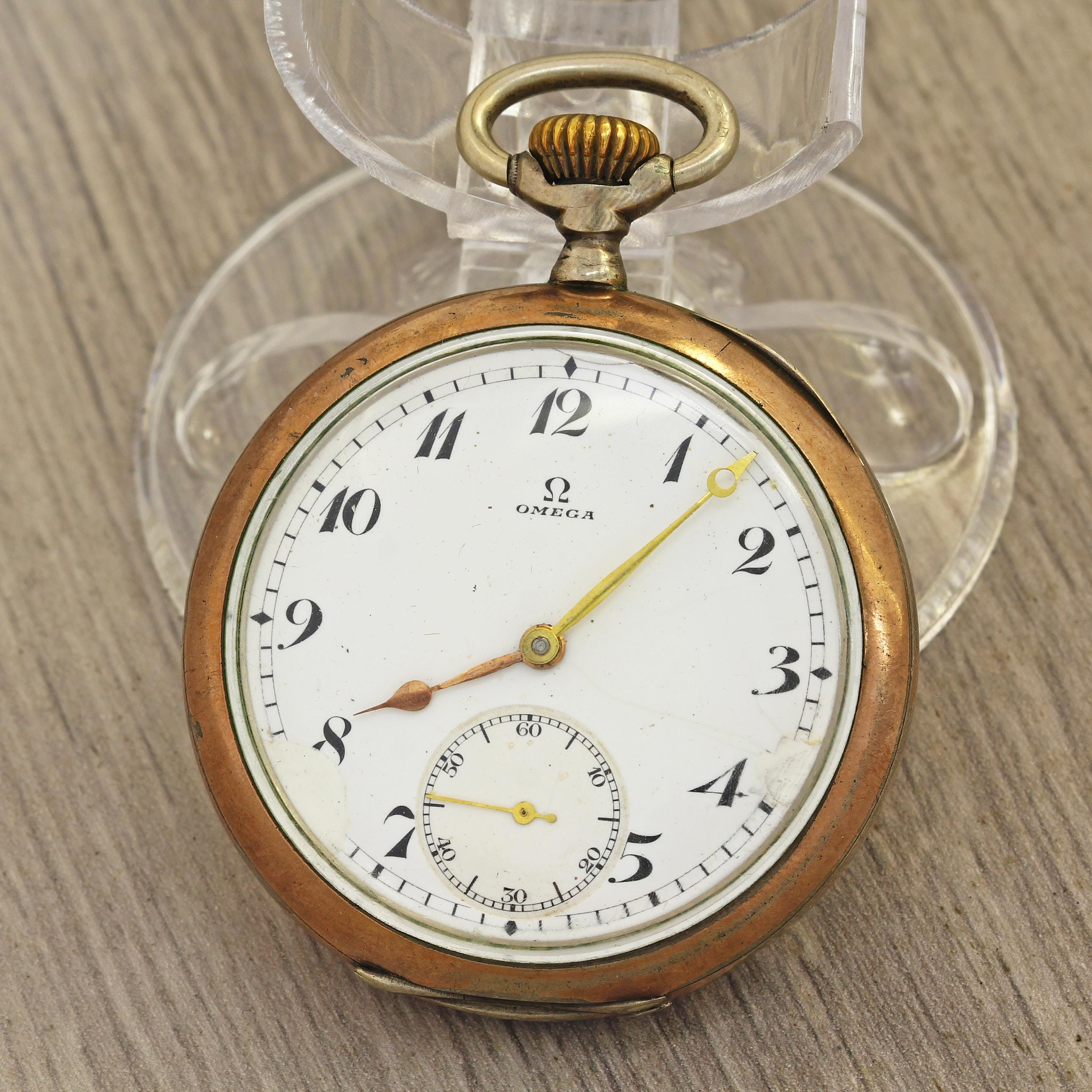 Rare 1910s Omega Pocket Watch: 800 Silver, Enamel Dial